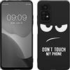 kwmobile Cover Compatibile con Xiaomi Redmi Note 11 Pro/Note 11 Pro (5G) / Note 12 Pro (4G) - Custodia in Silicone TPU - Cover Protettiva Soft Case - Don't touch my phone bianco/nero