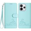 PEIYE Custodia per Xiaomi Redmi Note 14 5G, portafoglio in pelle sintetica con copertina magnetica, porta carte di credito, stile libro, cavalletto pieghevole, antiurto, verde chiaro