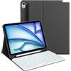 KVTVOU Custodia tastiera per iPad Air 11 pollici 2025 M3/2024 M2 (7/6a generazione) per iPad Air 5/4a generazione 2022/2020 10,9 pollici, tastiera magnetica Bluetooth rimovibile, layout QWERTZ, nero