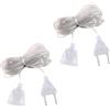 SopwMap Set di 2 Prolunghe Elettriche Trasparenti da 5 Metri con Spina, Cavo di Prolunga Piatto in PVC per Lanterne LED e Utilizzo Esterno, Usato per camere, strade, alberi