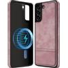 COODIO Custodia in Pelle per Samsung Galaxy S22 Plus 6,6 Pollici, Cover Magnetica Compatibile con MagSafe/Caricatore Wireless, Custodia Sottile e Creativa, Rosa