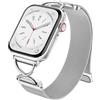CeMiKa Cinturino in Metallo Compatibile con i Cinturini Apple Watch 40mm 41mm 42mm 38mm, Cinturino Magnetico a Rete con Chiusura a X in Acciaio Inox per iWatch Serie 10 9 8 7 6 5 4 3 SE SE2, Argento