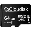 Cloudisk 64GB Micro SD Card microSDXC UHS-I Scheda di Memoria Flash, C10, U3, Full HD, 4K UHD, Scheda TF ad alta velocità