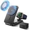 ESR Stazione di Ricarica 3 in 1 per iPhone 18 Pro,Qi2.2 Caricatore Wireless | Ricarica Induttiva da 25W con CryoBoost, Wireless Charger per iPhone 18pro/Pro max/Duo,16 con iOS 26, Adattatore da 65W