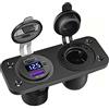 Meijeegu Pannello di controllo del caricatore dell'automobile, 12V-24 QC3.0 USB Port + PD Port Presa di ricarica con interruttore ON/OFF (Pannello a 2 fori)