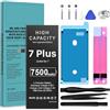 LCLEBM Batteria da 7500 mAh per iPhone 7 Plus, batteria di ricambio ad alta capacità aggiornata per iPhone 7 Plus A1661/A1784/A1785 con kit di strumenti di riparazione professionali