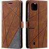SONWO Cover per Oppo Realme C20 / Realme C11 2021, Flip Caso in PU Pelle Case Cover Portafoglio Custodia per Oppo Realme C20 / Realme C11 2021, [Kickstand] [Slot per Schede], Marrone