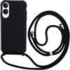 Keteen Cover per Samsung Galaxy S25 Edge con Collana Custodia con Cordino TPU Corda Silicone Bumper Regolabile Staccabile Shock Absorption Antiscivolo Protettiva Custodia per Samsung S25 Edge, Nero