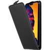 Cadorabo Custodia per Huawei P20 LITE in NERO PROFONDO - Protezione in Stile Flip di Similpelle Strutturata - Case Cover Wallet Book Etui