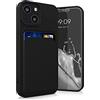 kwmobile Custodia Compatibile con Apple iPhone 13 mini Cover - Back Case Cellulare con Slot Porta Carte - Morbida in Silicone TPU nero