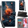 PHINIENLAND Cover per Google Pixel 9/9 Pro Case PU Pelle Custodia [Kickstand] [Chiusura magnetica] [Slot per Schede], Portafoglio Flip Custodia per Pixel 9,Fiamma