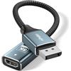 fairikabe Adattatore da DisplayPort 1.4 a HDMI 2.1, 8K 60Hz / 4K 120Hz Unidirezionale DP a HDMI per PC, Dell, HP, AMD, NVIDIA