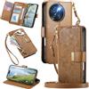 FANFO Portafoglio Custodia per Doogee Note 59 / Note 59 Pro, Scomparto con cerniera Pelle Flip Cover per Telefono, Borse a tracolla Multifunzione Porta Custodia. Brown