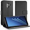 Simpeak Cover Compatibile per Galaxy A8 2018, Custodia Compatibile con Galaxy A8 2018 in Pelle Portafoglio con Supporto,Nero