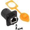 QIANRENON RJ45 Adattatore connettore impermeabile Prese per montaggio a pannello Prese femmina a femmina Accoppiatore Extender per Cat5/5e/6 8P8C Ethernet LAN con cappuccio impermeabile/polvere