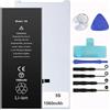 Batt Il kit di sostituzione della batteria per iPhone include adesivo impermeabile, adesivi per batteria, batteria per iPhone con strumenti magnetici (iPhone 5S)