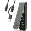 FIDECO Alloggiamento SSD M.2 NVMe, adattatore M.2 NVMe a USB, lettore SSD USB 3.2 Gen 2 (10 Gbps) per chiave M & M+B, design stile sandwich, installazione senza attrezzi, supporto UASP e TRIM, grigio