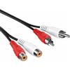 PerfectHD - Cavo audio prolunga RCA 2 x RCA maschio - 2 x femmina RCA femmina