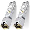 ipolex 1.25/2.5/5/10G RJ45 a SFP+ in Rame Ricetrasmettitore, 10GBase-T Mini GBIC modulo Compatibile con Cisco SFP-10G-T-S, Ubiquiti UniFi UF-RJ45-10G, Mikrotik S+RJ10, Netgear ECC. 30 Metri. 2 Pezzi.