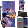 PHINIENLAND Cover per Samsung Galaxy S8 Case PU Pelle Custodia [Kickstand] [Chiusura magnetica] [Slot per Schede], Portafoglio Flip Custodia per Samsung S8,Montagna