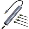 MOKiN 10 Gbps USB C HUB, adattatore MacBook USB HUB con uscita video 4 K @60 Hz, ricarica PD 100 W, trasferimento dati USB C, multiporta dongle per MacBook Pro, iPad Pro e dispositivi di tipo C