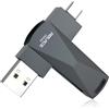 ABLAZE Chiavetta USB C da 256 GB, doppia USB 3.0+tipo C, compatibile con iPhone 16/15, smartphone Android, computer, tablet, Mac, laptop (grigio scuro)