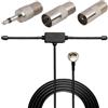 Jecdfs Antenna Dipolo FM e DAB con Cavo di Estensione da 3 m per Migliorare la Ricezione Radio con Adattatori Inclusi per Ricevitori Audio, Sintonizzatori Stereo e Home Cinema