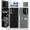 YHX-OU 6.9'' Nero Copribatteria per Samsung Galaxy S20 Ultra 5G S20 Ultra SM-G988B SM-G988U Copri Batteria Sostituzione Posteriore Ricambio Posteriore Back Cover + Strumento di Installazione