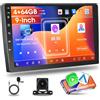 Motorsi [Aggiornamento] Autoradio 2 DIN 4G+64G Qualcomm Wireless Apple CarPlay e Android Auto, Android Radio con Schermo Touch HD da 10'' con GPS/Bluetooth/EQ/FM/RDS/Telecamera di Retromarcia