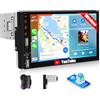CAMECHO [WIRELESS] CAMECHO 7 Pollici Carplay Autoradio 1 DIN con Wireless Android Auto, Stereo con HD Schermo Bluetooth FM/EQ Radio Mirror Link Supporta USB/TF card/AUX-IN+SWC