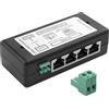 YACSEJAO Alimentatore PoE 9 V-48 V, 4 porte, adattatore di alimentazione Ethernet a 4 porte, per telecamere IP, punti di accesso WLAN e dispositivi IoT, uscita CC 48 V, 120 W, con morsettiera