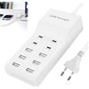 WIYETY Caricatore USB multipla: stazione di ricarica per cellulare, 10 porte, alimentatore USB C/USB-A, più dispositivi per smartphone, tablet e altri dispositivi