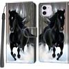 Haninsuze Cover per iPhone 11, Portafoglio PU Pelle, Cavallo | Interno TPU Antiurto, Anti-Graffio, Fessura per Schede, Supporto Stand, Design Libro, Flip