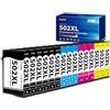 Zoyood 502 XL Cartucce d'Inchiostro per Epson 502XL Multipack Compatibile per Epson Expression Home XP-5100 XP5100 XP-5105 XP-5150 XP-5155 Workforce WF-2860 WF-2865 WF-2880 WF-2885 (15-Pezzi)
