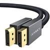 IVANKY Cavo DisplayPort da 3 m, IVANKY DP 165 Hz, ad alta velocità [2K @ 165 Hz, 2K @ 144 Hz, 4K @ 60 Hz, 3D] Cavo DisplayPort a DisplayPort, in nylon intrecciato e placcato oro, compatibile con computer