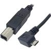 Cablecc Cavo da micro USB OTG ad angolo sinistro di 90 gradi a tipo B standard per stampanti, scanner, hard disk, 60 cm