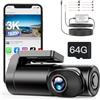 Range Tour Dash Cam 3K Telecamera anteriore WiFi per auto con kit cablato a 3 core per monitor di parcheggio 72 ore, registratore di guida con display da 0,96, controllo APP, HDR 2.0