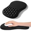 newplenty Tappetino per mouse con poggiapolsi, tappetino ergonomico per alleviare il dolore nel tunnel carpale, memory foam con base in gomma antiscivolo, per computer, laptop, desktop (nero)
