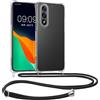 kwmobile Custodia Compatibile con OnePlus Nord 5 Cover - Back Case in Silicone TPU - Protezione Smartphone con Cordino - nero/trasparente