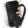 Yirlbey Cover con Cordino Orologi per iPhone X/iPhone XS 5,8, Silicone Custodia con Aesthetic Nero Leopardata Disegni, Antiurto Protettiva Case con Tracolla Collana per catena iPhone XS, mucca