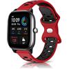 KeeFos 20MM Cinturino per Amazfit T-Rex 3 Pro 44mm/Active 2 Square/Active 2/GTR Mini/GTR 42mm/GTS 4/GTS 4 Mini/3/2e/2 Mini/2/Bip 3 Pro/Bip 3, Cinturino Sportivo in Silicone - Rosso