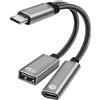 XMSJSIY Cavo Adattatore USB C OTG Con Alimentatore, Tipo C a USB + Cavo Di Ricarica Rapida PD 60W 2 in 1 Splitter Caricabatterie Compatibile Con PC, Telefono, Tablet