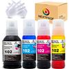 Nextpage 102 Inchiostro compatibile per Epson 102 EcoTank Bottiglia di inchiostro per Epson EcoTank ET-2700 ET-2750 ET-2751 ET-2756 ET-3700 ET-3750 ET-4750 ET-15000, Multipack (nero, ciano, magenta,