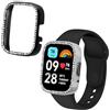 kwmobile Set da 2 Protezione Bordo Orologio Compatibile con Xiaomi Redmi Watch 3 Active/Redmi Watch 3 Lite Smartwatch - Rivestimento Glitterato nero/argento