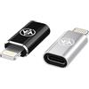MOSON Adattatore da Lightning a USB C, 2 Pezzi, Lightning a USB C Adattatore, Certificato per PD 27 W, Ricarica Rapida per iPhone 16/15 Pro Max Plus, Galaxy S24/S23, iPad Pro/Air, Not per OTG/Audio