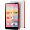 Oilsky 192GB Lettore MP3 con Bluetooth e WiFi, Android 13.0, RAM:4GB, 4,0 HD Schermo Tattile MP4 Lettore con Altoparlante, Portatile Spotify Lettore con Play Store (Bianco + Rosso)