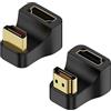 QIANRENON U forma Angolo HDMI 2.1 display Adattatore 8K HDMI2.1 maschio a femmina 180 gradi Ultra HD connettore Presa 3D 8K@60Hz UHD2.1,per HDTV laptop monitor proiettore,2 Pcs (1 Positivo+1 Inverso)