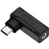 CY Adattatore Jack DC 140W 100W Ingresso 4,5x3,0mm a USB-C Tipo-C Adattatore per caricabatterie per telefono cellulare angolato a 90 gradi