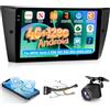 NHOPEEW 4+64G Android Autoradio per BMW Serie 3 E90 E91 E92 E93 2005-2013 con Carplay e Android Auto - Schermo incell da 9 pollici Supporto WiFi GPS Comandi al volante + Telecamera di retromarcia