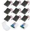 HUAZIZ 9 Pezzi 3 x 1.5V AA Custodia per Batteria, 3aa Battery Clip Battery Holder Batteries Case con Cavi,Titolare Caso Batteria, Cassa di Batteria di Plastica AA Porta Batterie con Cavi 110mm 3 Slots